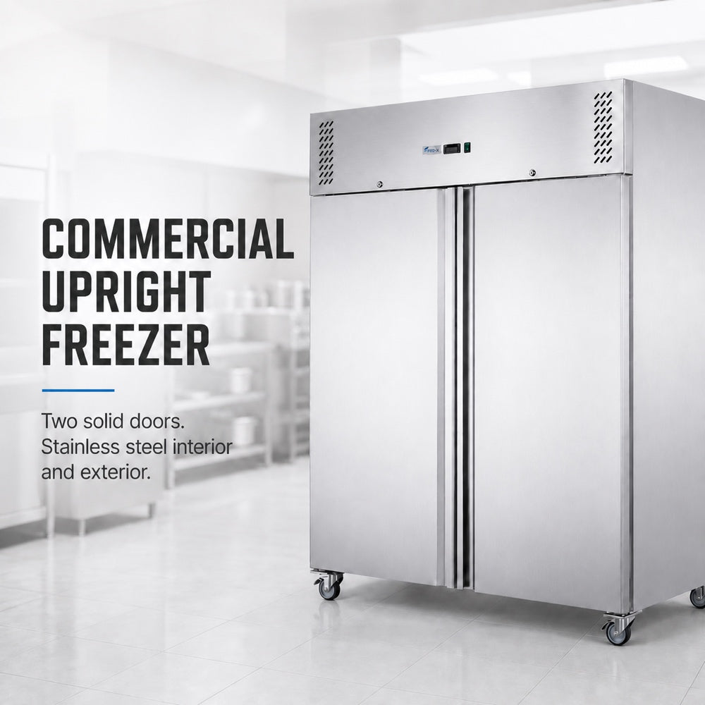 FED-X S/S Two Full Door Upright Freezer - XURF1200SFV