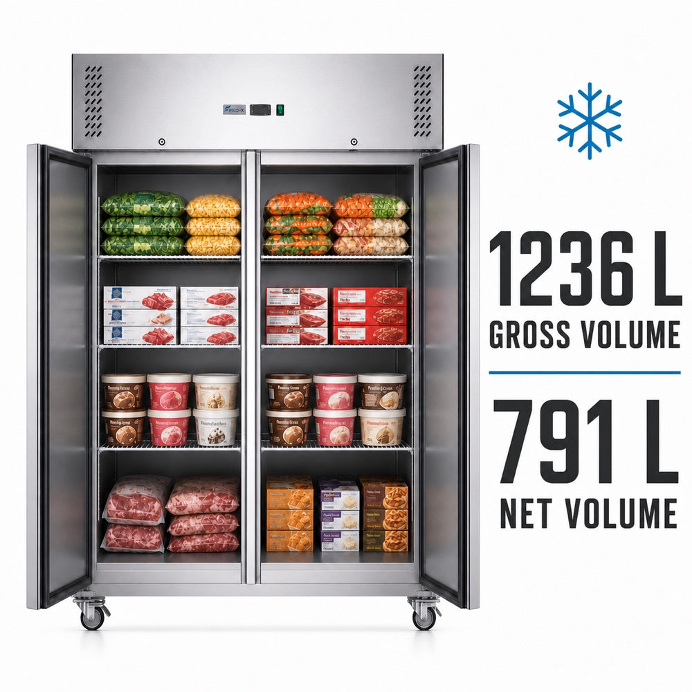 FED-X S/S Two Full Door Upright Freezer - XURF1200SFV
