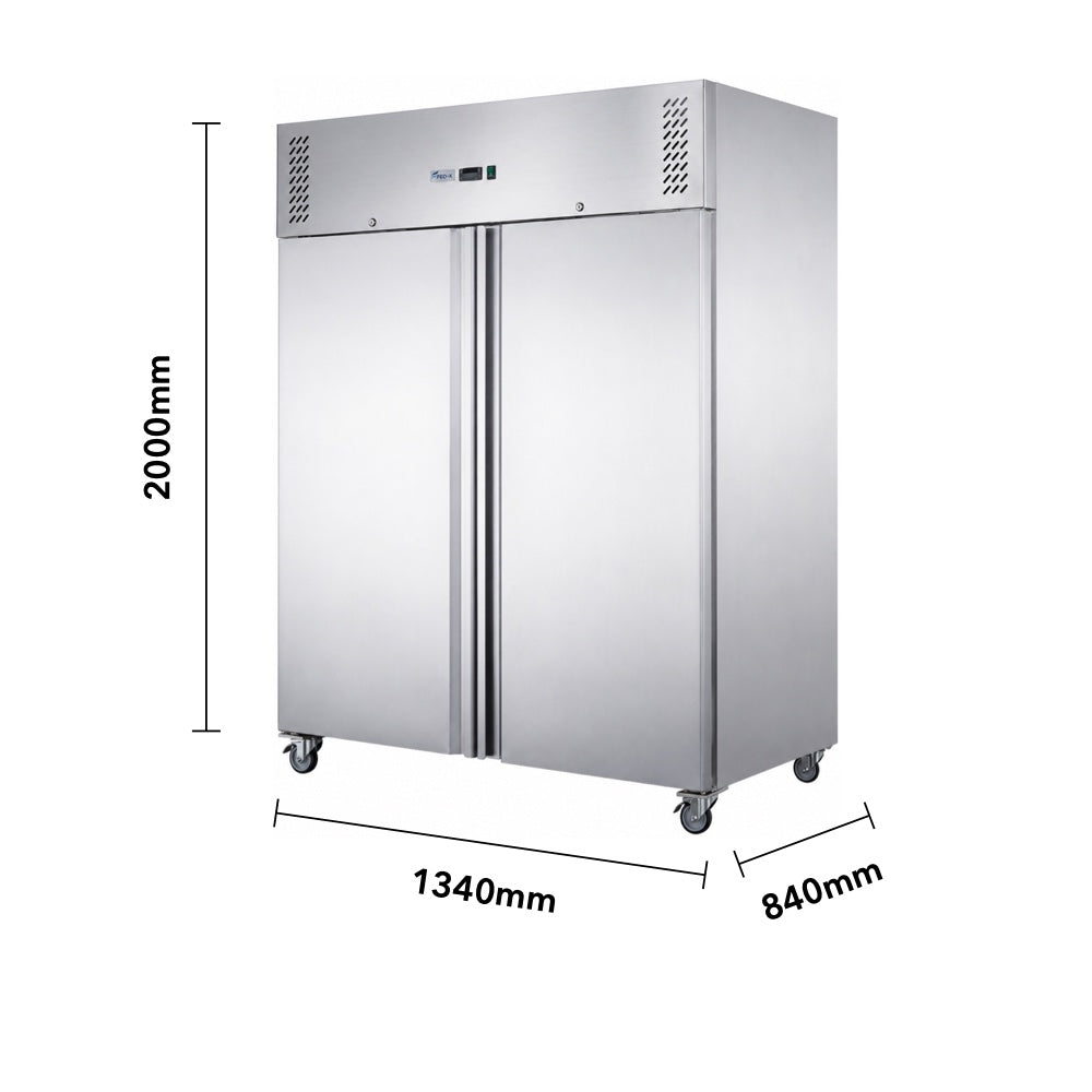 FED-X S/S Two Full Door Upright Freezer - XURF1200SFV