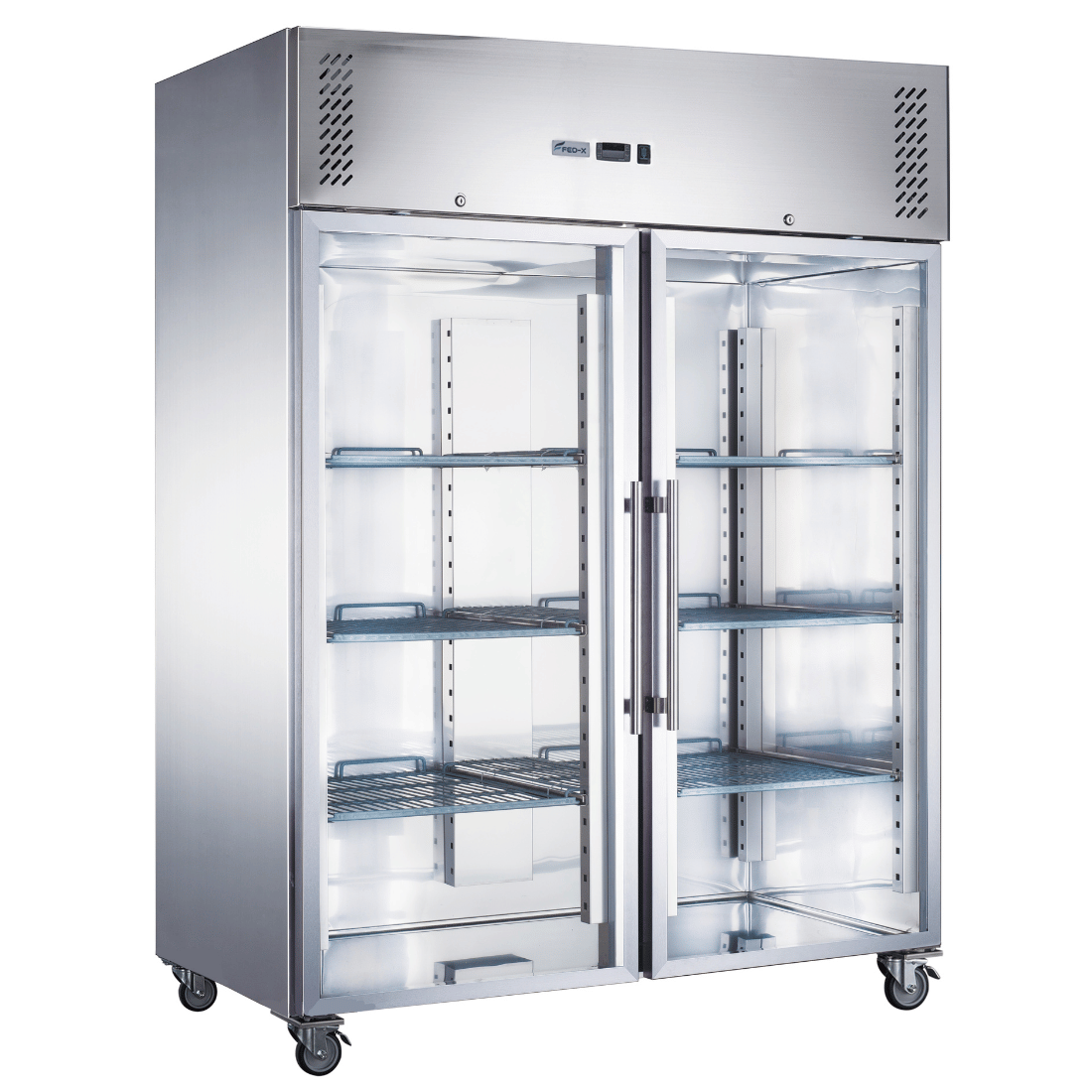 FED-X S/S Two Full Glass Door Upright Freezer - XURF1410G2V