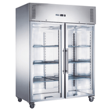 FED-X S/S Two Full Glass Door Upright Freezer - XURF1410G2V