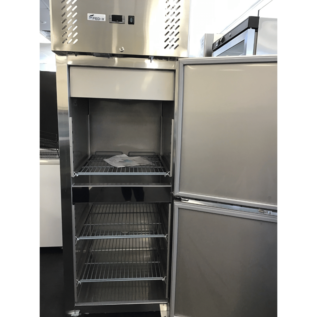 Ex-Showroom: FED-X S/S Two half Door Upright Freezer - XURF600S1V-QLD313