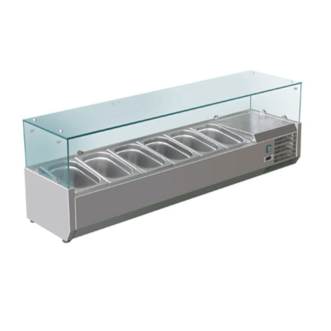 FED-X Flat Glass Salad Bench - XVRX1500/380