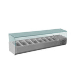 FED-X Flat Glass Salad Bench - XVRX1800/380