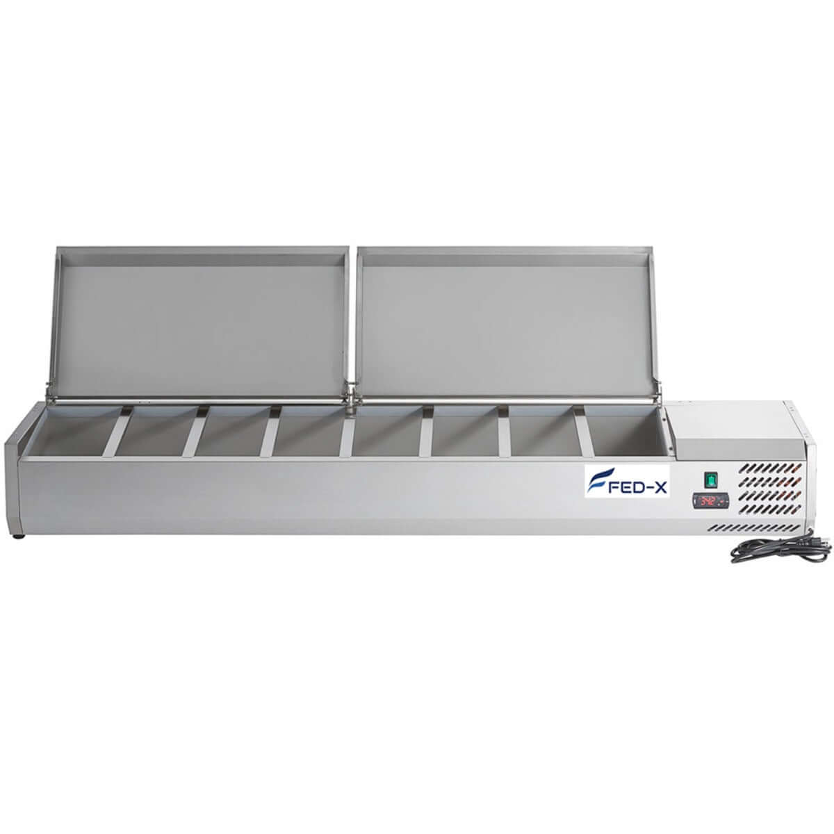 FED-X Salad Bench with Stainless Steel Lids - XVRX2000/380S