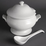 Olympia Whiteware Soup Tureen & Ladle White - 2.5Ltr 88oz 227x250mm 9x9 3/4"