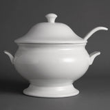 Olympia Whiteware Soup Tureen & Ladle White - 2.5Ltr 88oz 227x250mm 9x9 3/4"