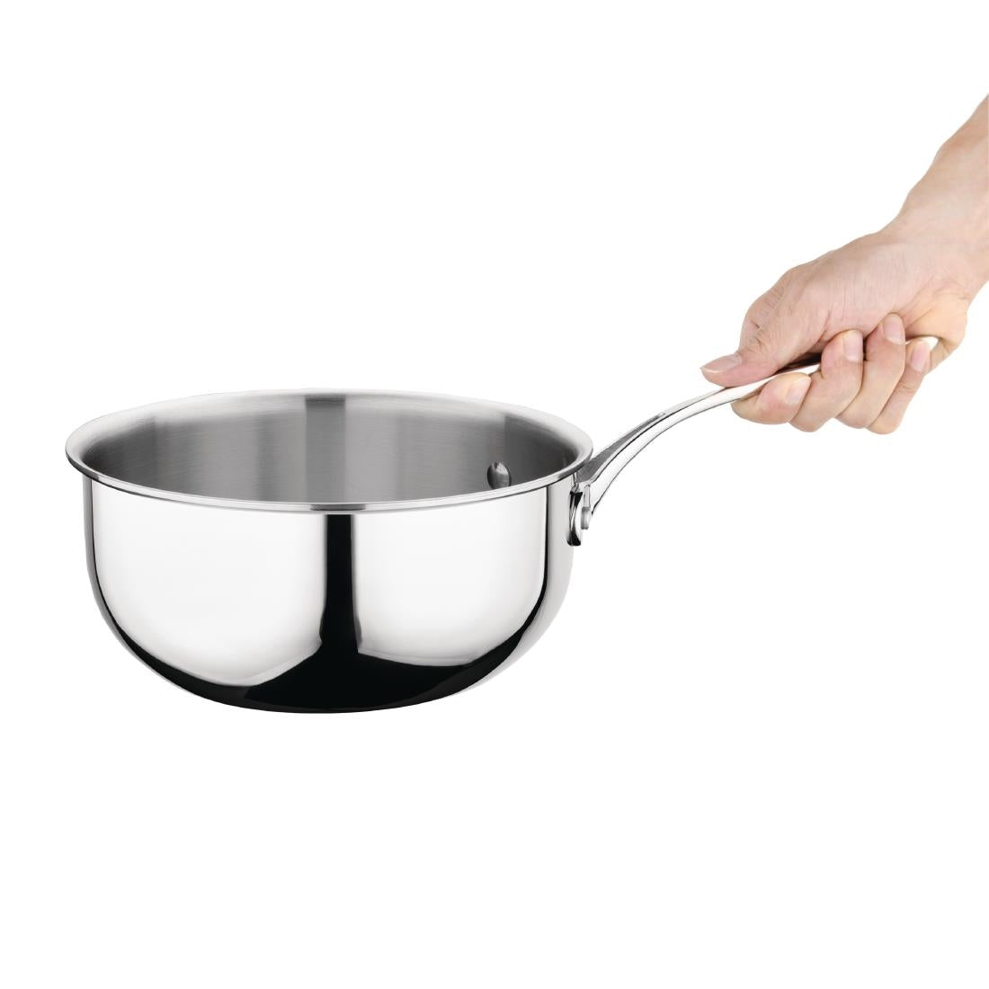 Vogue Tri-wall Flared Saute Pan St/St - 200mm 2 1/2Ltr 87fl oz