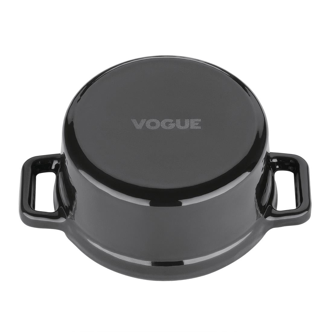 Vogue Cast Iron Mini Round Pot Black - 240ml 8fl oz