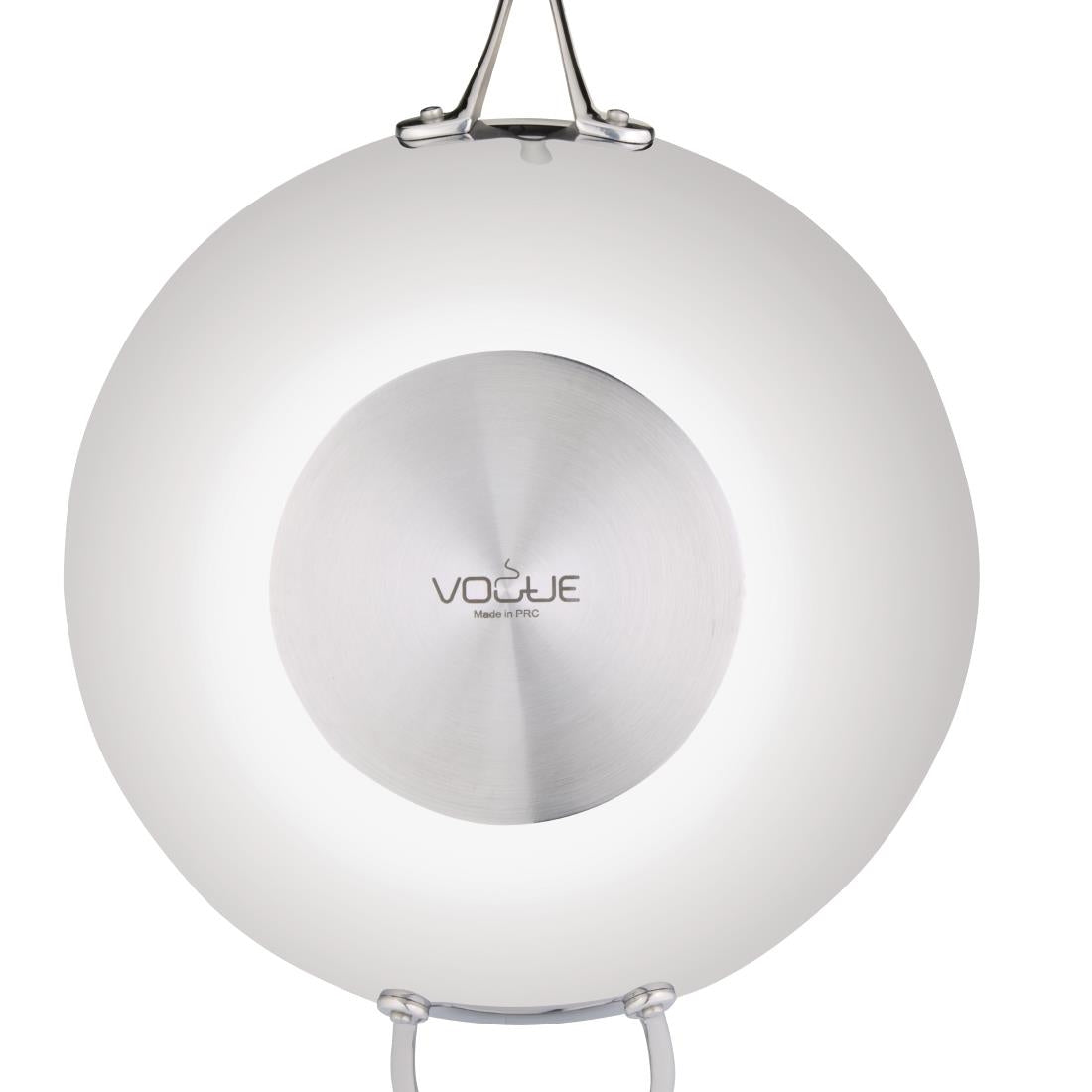 Vogue Tri-wall Wok Flat Bottom St/St - 300mm 12"