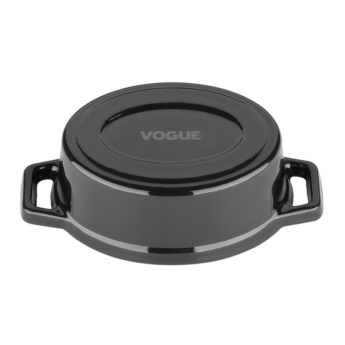 Vogue Cast Iron Mini Oval Pot Black - 315ml 10 1/2fl oz