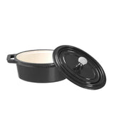 Vogue Cast Iron Mini Oval Pot Black - 315ml 10 1/2fl oz