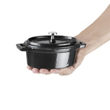 Vogue Cast Iron Mini Oval Pot Black - 315ml 10 1/2fl oz