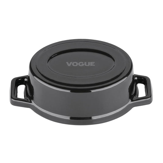 Vogue Cast Iron Mini Oval Pot Black - 315ml 10 1/2fl oz