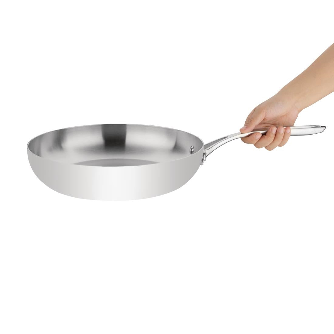 Vogue Tri-wall Fry Pan St/St - 280mm 3 1/3Ltr 113fl oz