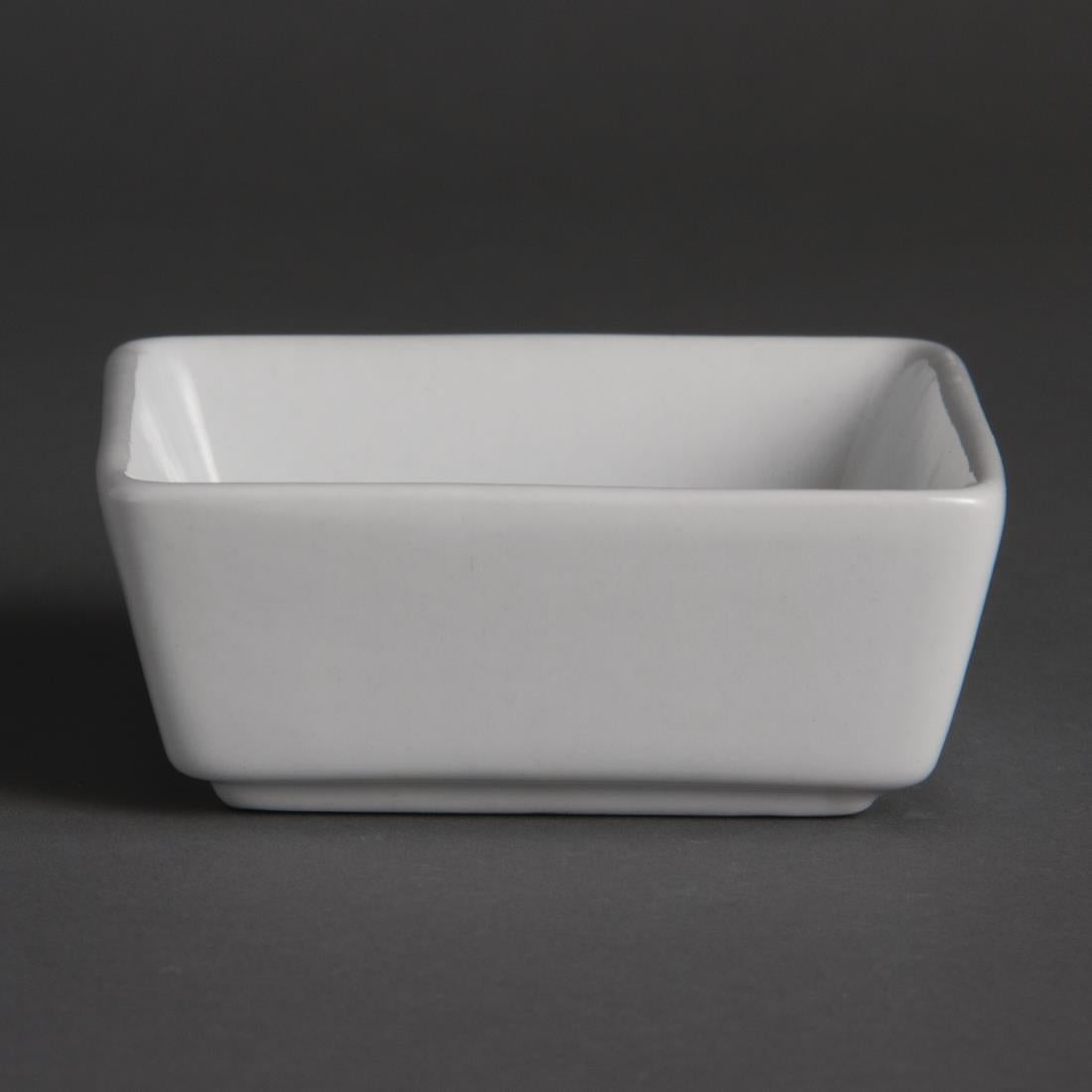 Olympia Whiteware Mini Square Dish - 80x80x35mm 3 1/8x3 1/8x1 3/8" (Box 12)