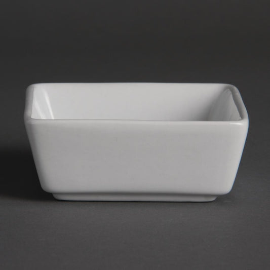 Olympia Whiteware Mini Square Dish - 80x80x35mm 3 1/8x3 1/8x1 3/8" (Box 12)