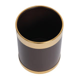 Bolero Brown Waste Paper Bin with Gold Rim - 10.2Ltr