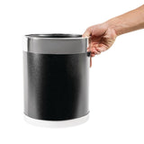 Bolero Black Waste Paper Bin with Silver Rim - 10.2Ltr