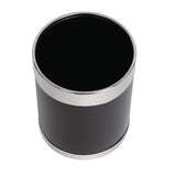 Bolero Black Waste Paper Bin with Silver Rim - 10.2Ltr