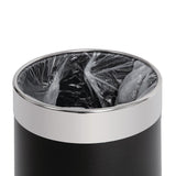 Bolero Black Waste Paper Bin with Silver Rim - 10.2Ltr