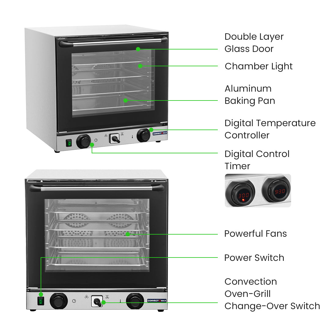 Convect Max Digital Convection Oven with Grill - YXD-3DI