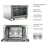 ConvectMax Heavy Duty Stainless Steel Convection Oven w/ Press Button Steam YXD-8AE